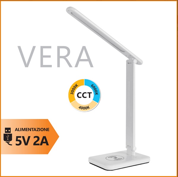 Vera - Lampada da tavolo CCT con wireless charger